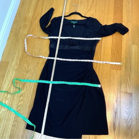 Lauren Ralph Lauren Dress Black Knit V-Neck (12) - Picture 6 of 7